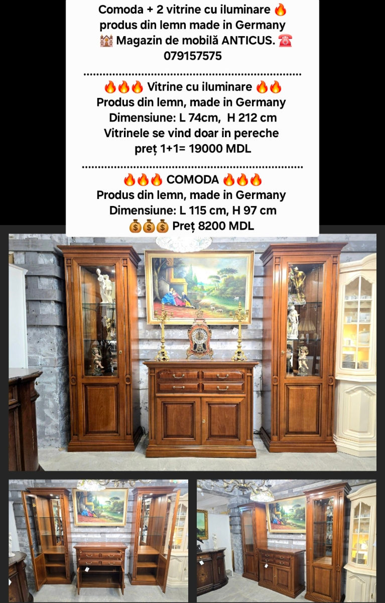 Vitrina, dulap, bufet, dresoir, comod, буфет-витрина, сервант, буфет из массива дерева , комоды фото 19