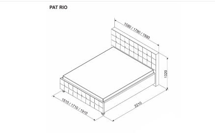 Pat tapițat Ambianta Rio 1.6 m gri + saltea Salt Confort clasic 160x200 .. foto 3