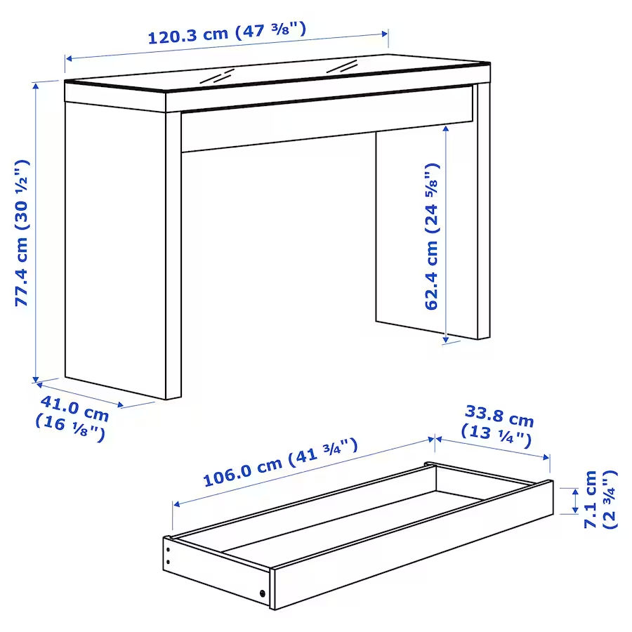 Masă de machiaj IKEA 120x41 фото 3