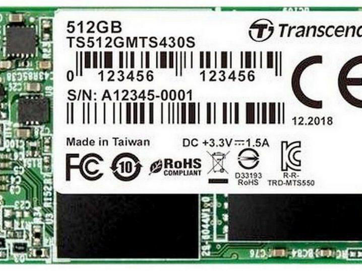 .M.2 Sata Ssd 512Gb Transcend "Ts512Gmts430S" [42Mm, R/W:560/500Mb/S ...