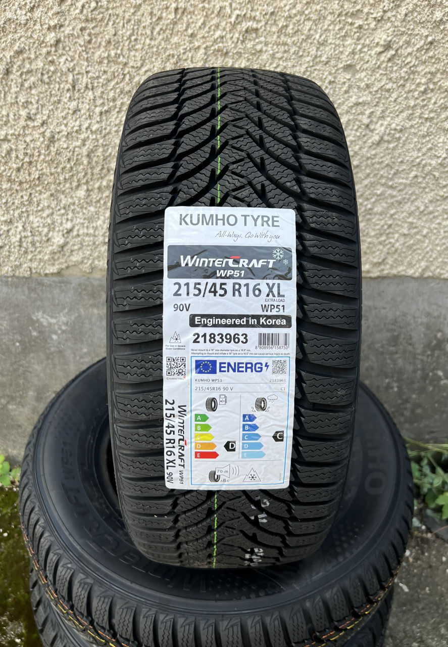 215/45 R16 Kumho Wintercraft WP51/ Монтаж, доставка, livrare foto 0