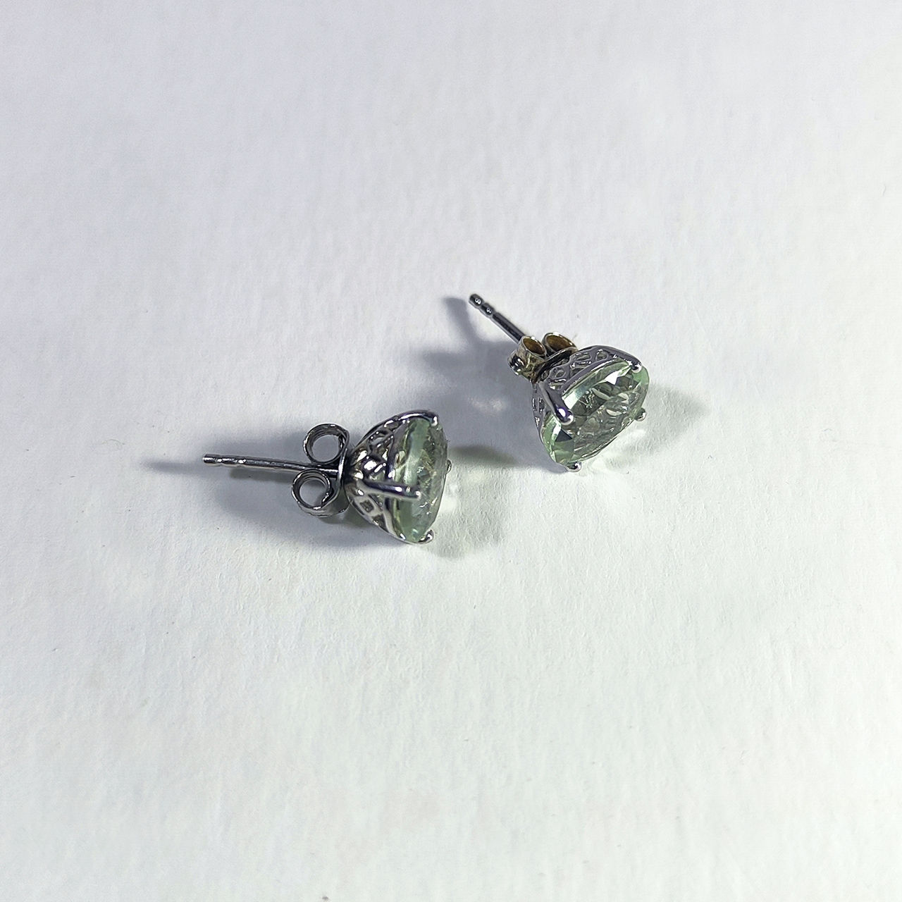 Cercei tip argint 925 cu Ametist Verde 4 carate. Argint 925 STS foto 11