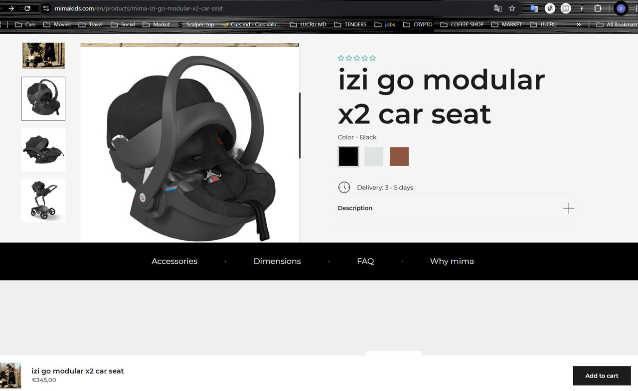 Scaun auto Mima izi go modular+baza pt masina foto 1