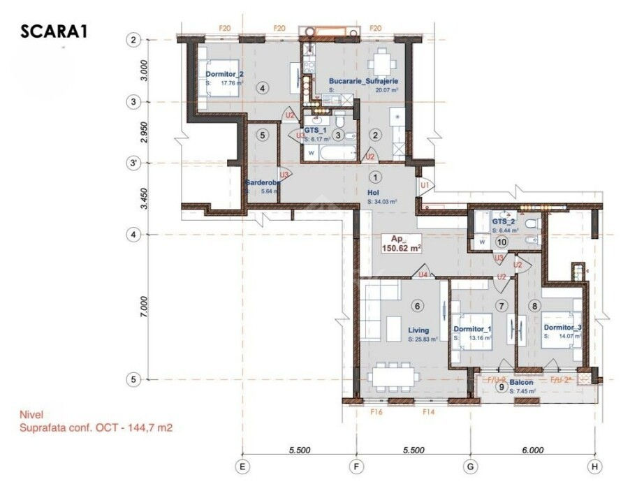 Apartament cu 4 camere, 144 m², Centru, Chișinău foto 13