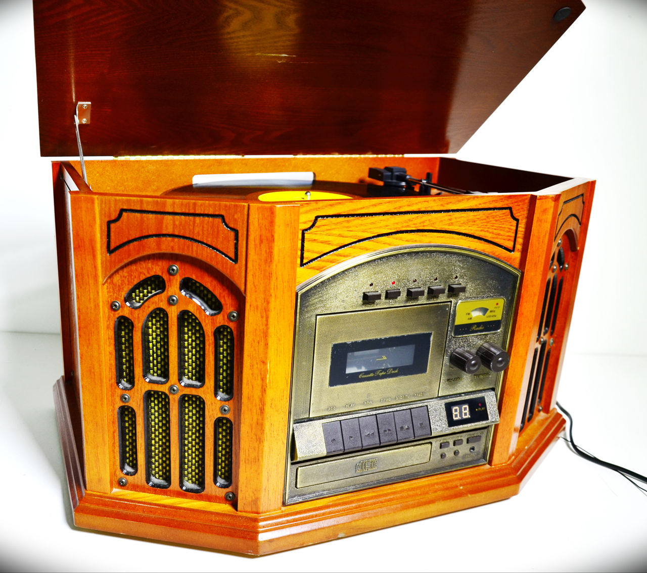 Vintage-Style CD Vinyl Radio Cassette Music Centre фото 5