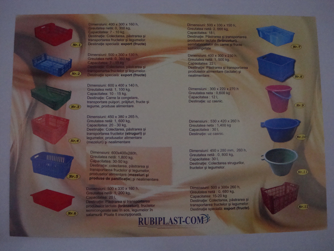 Lada export pentru mere 500x300x260 mm foto 1