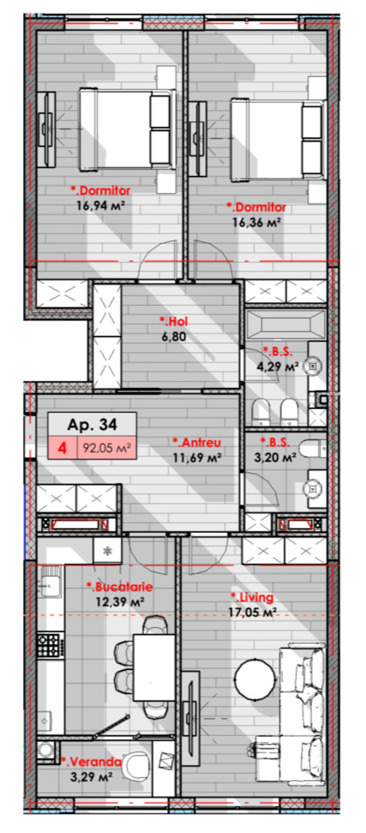 Apartament cu 2 camere, 78 m², Râșcani, Chișinău foto 10