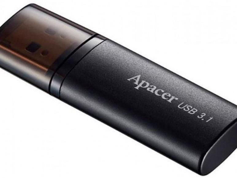 16Gb Usb3.1 Flash Drive Apacer "Ah25B", Black, Matte Metal, Classic Cap ...