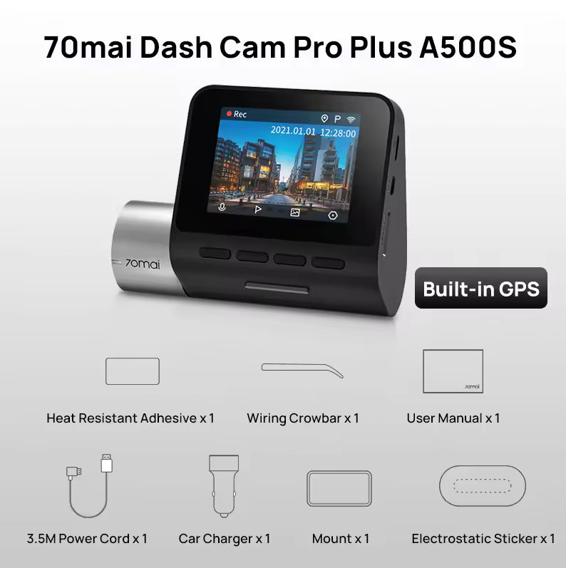 Xiaomi 70 Mai 70mai 70 minutes A500S Dash Cam Pro Plus GPS foto 1