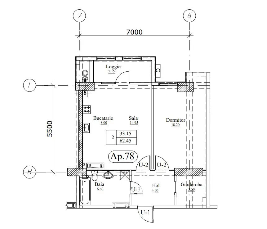 Apartament cu 1 cameră, 64 m², Botanica, Chișinău foto 2