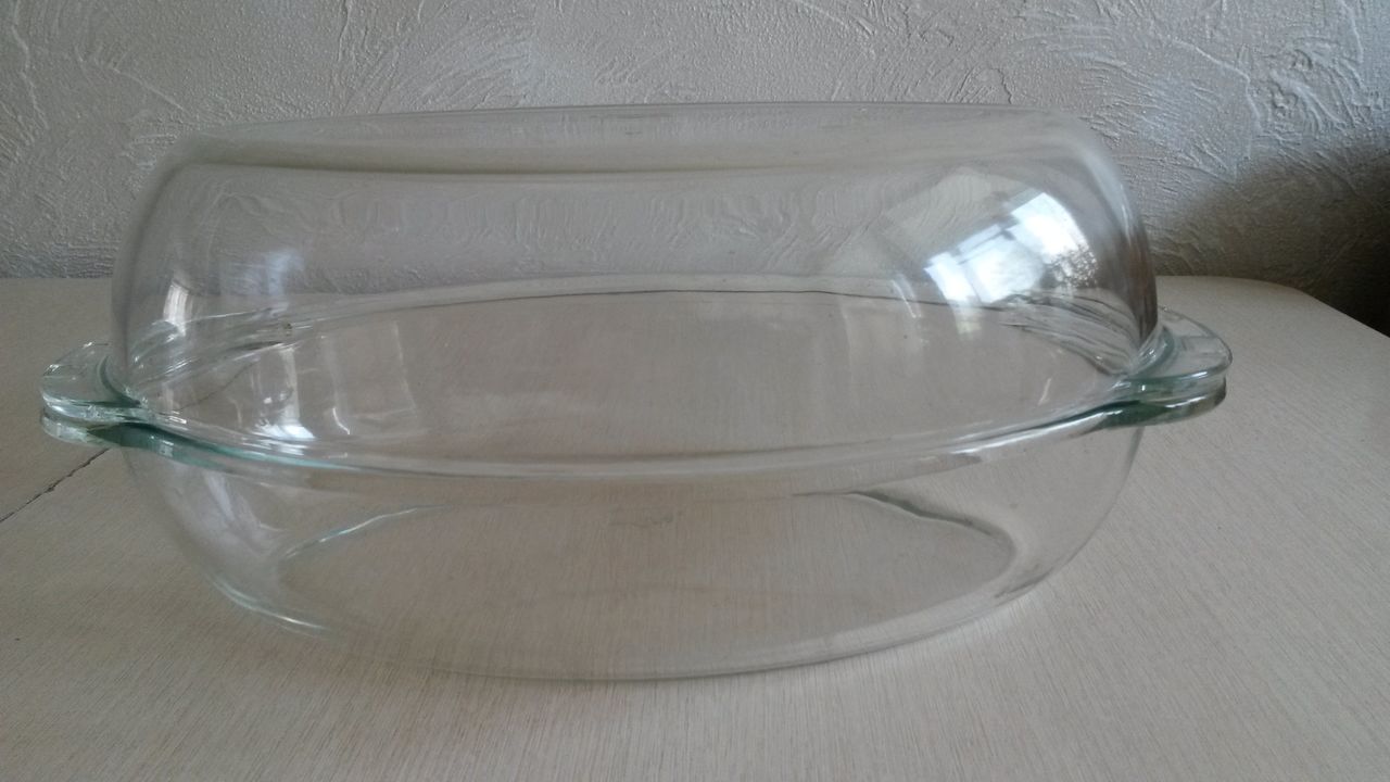 Кастрюля-утятница из стекла для приготовления еды в духовке