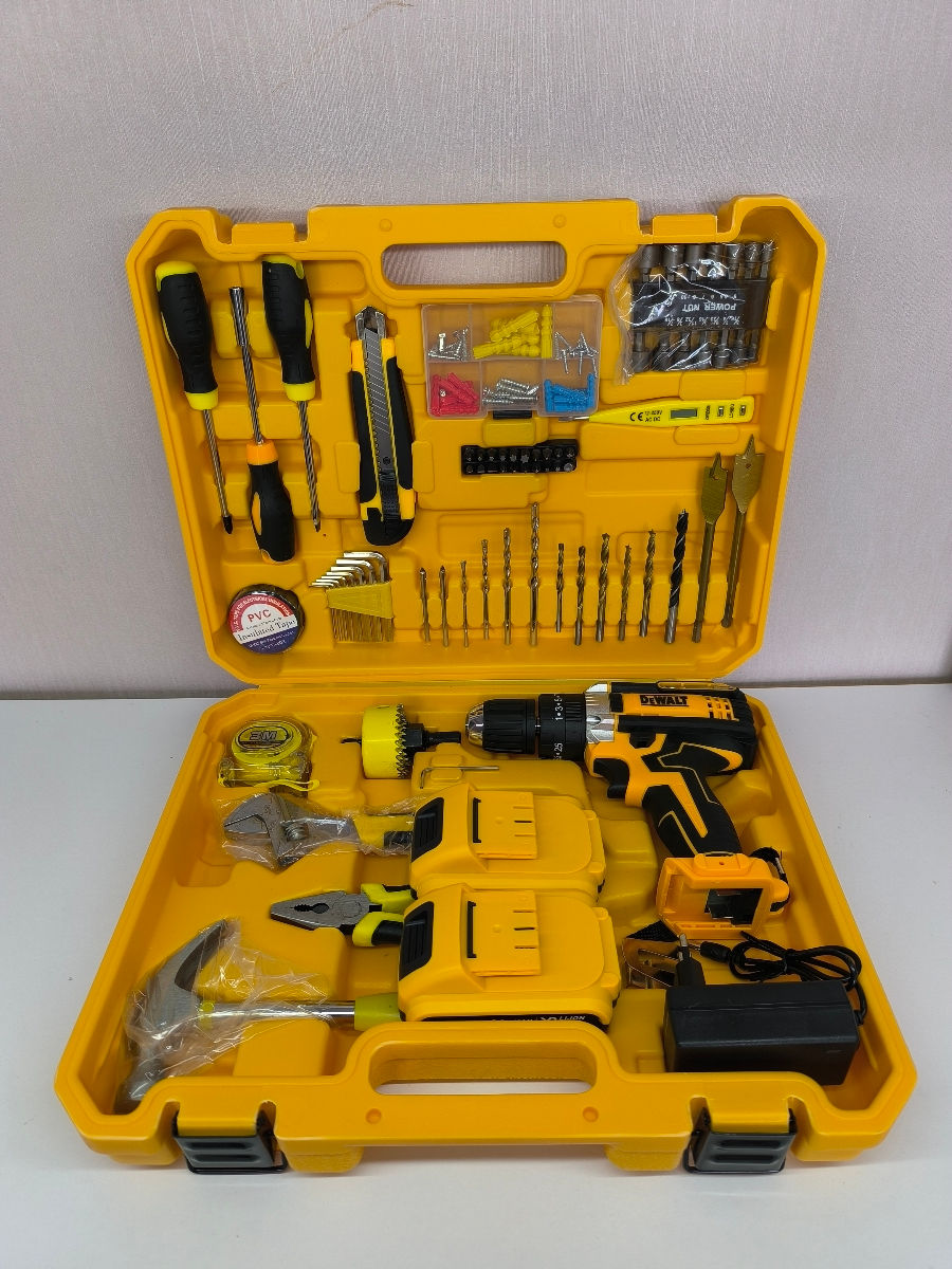 Новый ударный шуруповёрт DeWalt 24v/6ah с большим набором инструментов foto 0