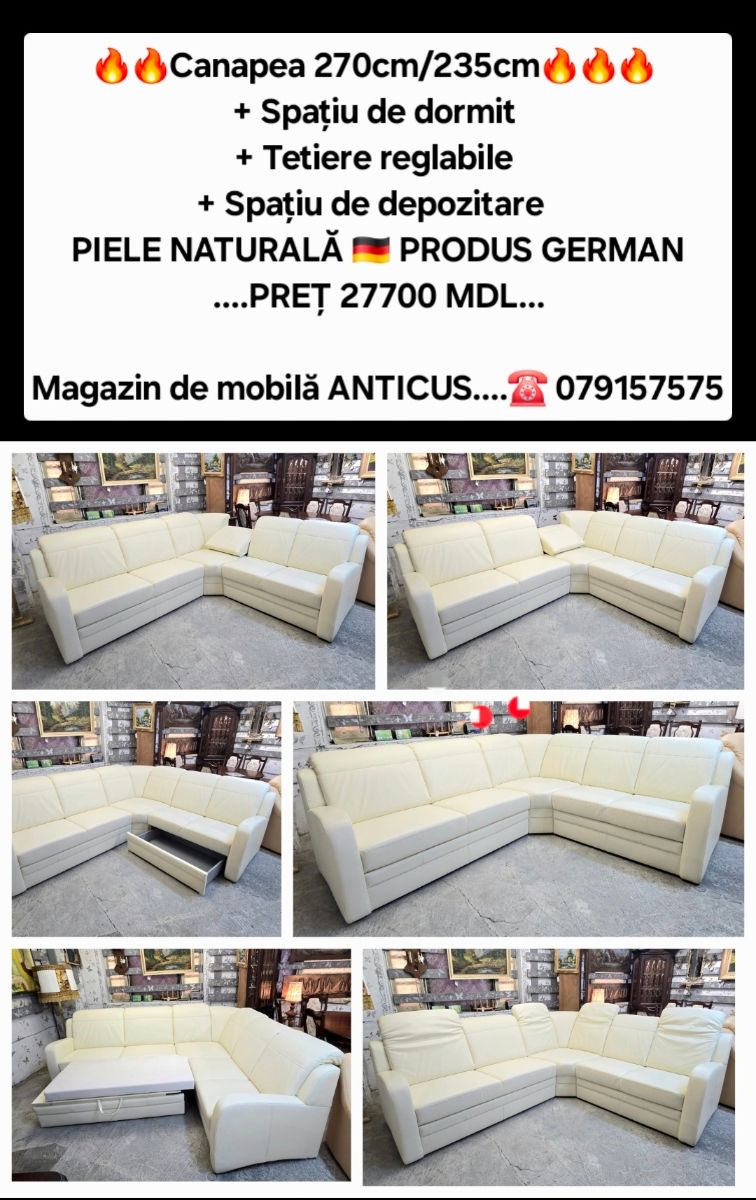 Mobila moale,fotolii-piele naturală.germania.уголоки кожаные - раскладывается!! foto 11
