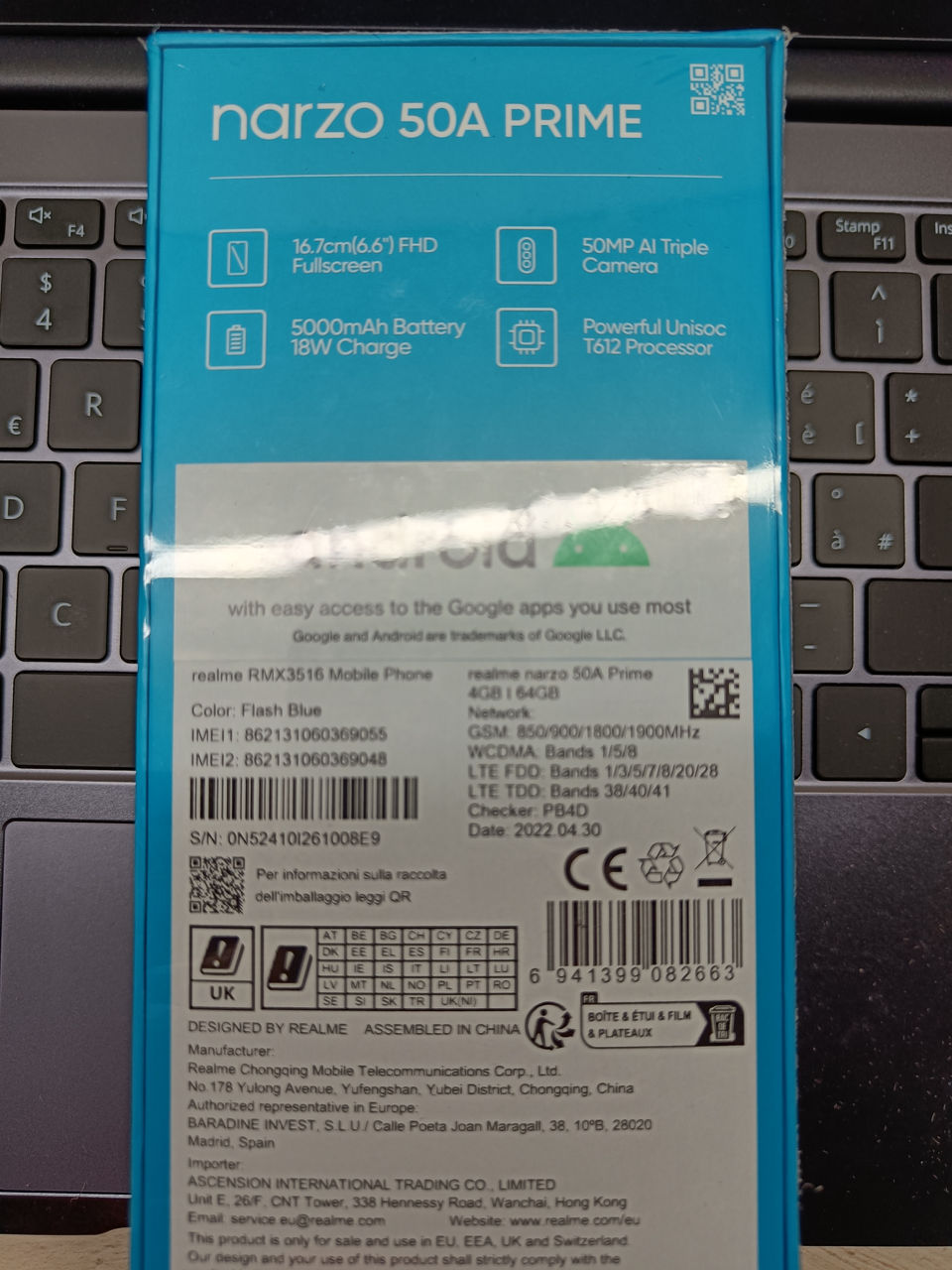 Realme Narzo 50A Prime 4/64GB.Новый запечатаный.
