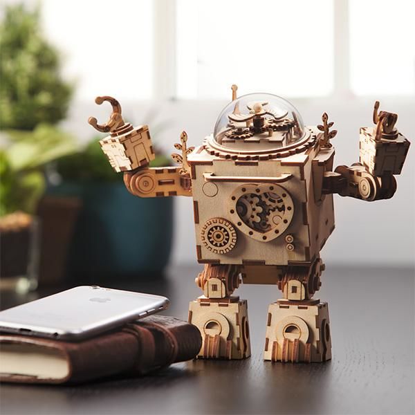 3D конструктор из дерева Robotime - Музыкальная шкатулка *Робот Orpheus ...
