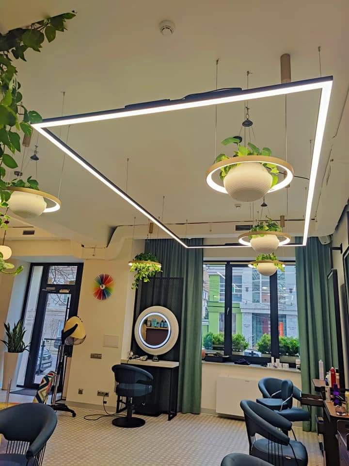 Corpuri de iluminat interior led liniare în Chișinău, panlight, lampa LED suspendata office foto 8