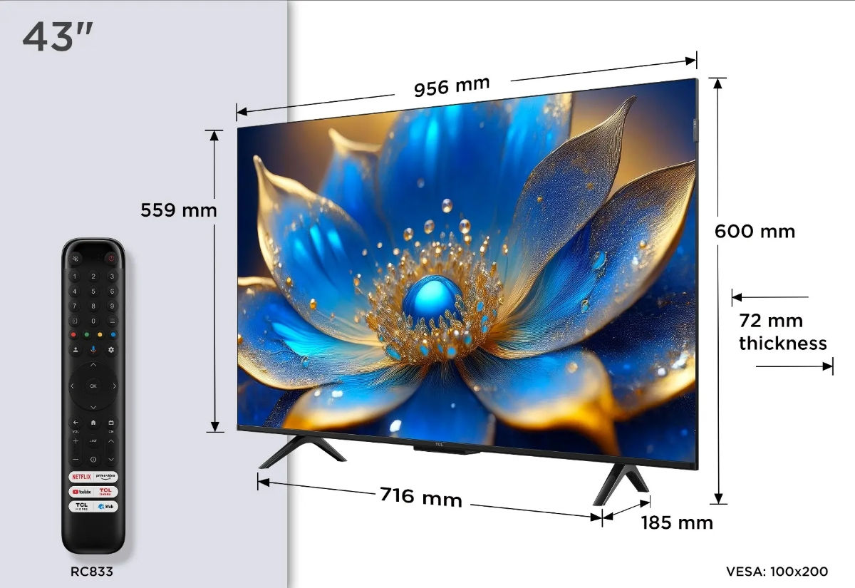 TCL43P71K, Qled,, 4K ultra HD,109 cm, Google tv, NOU sigilat  фото 1