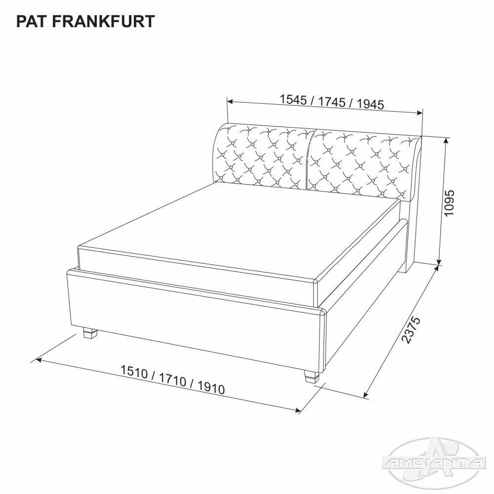 Pat Frankfurt Premium cu somieră rabatabilă și mecanism de ridicare - livrare, credit !!! foto 6