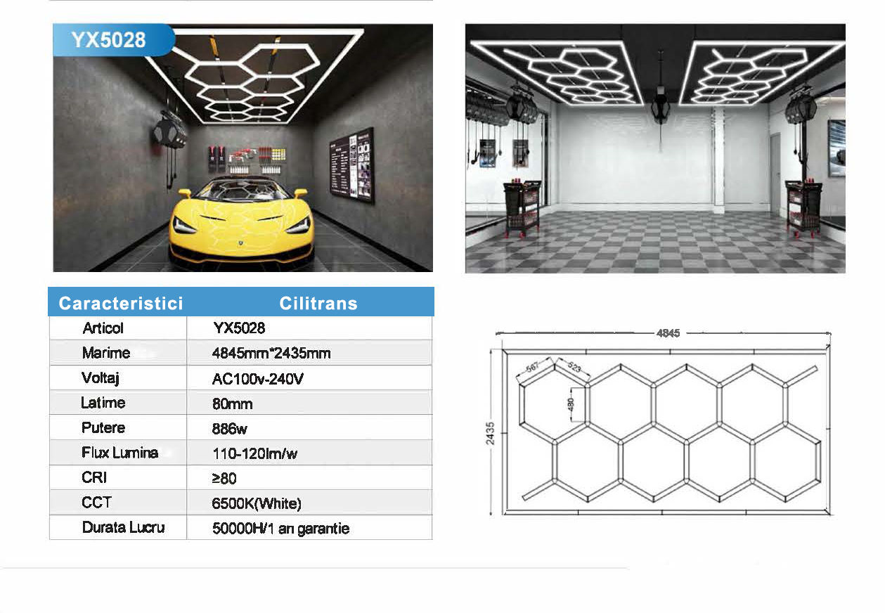 Hexagon led detailing led tavane foto 4