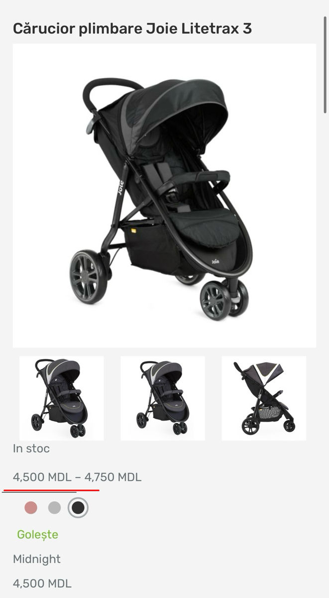 Cărucior copii Sport Joie Litetrax 3  Midnight Negru foto 7