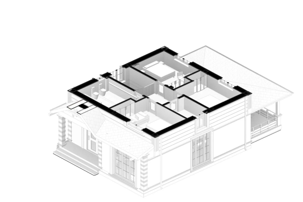 Casă de locuit individuală cu 2 niveluri / P+E / stil neoclasic / 140.45m2 / proiecte / 3D /arhitect foto 4