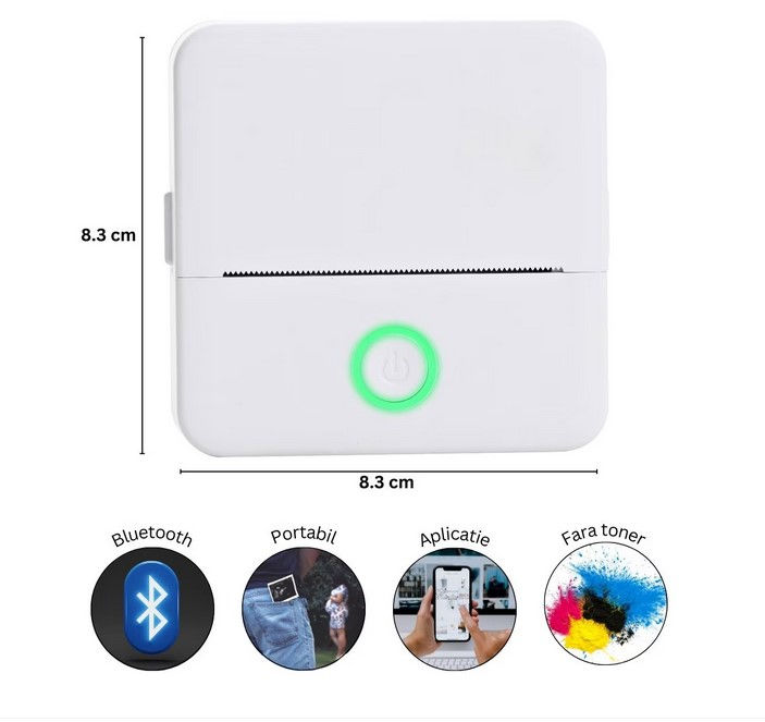 Mini Printer Bluetooth Portabil  / Mini Printer Bluetooth Portabil  foto 2