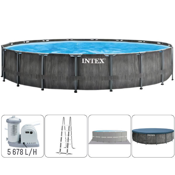 Бассейн Intex Greywood Prism Frame Premium 549x122 см, 24 311 л, металлический каркас. фото 1