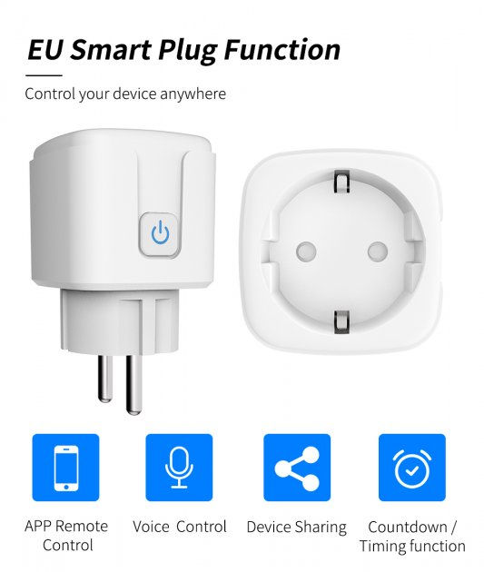 умная розетка Tuya Wi-Fi , 20А foto 2
