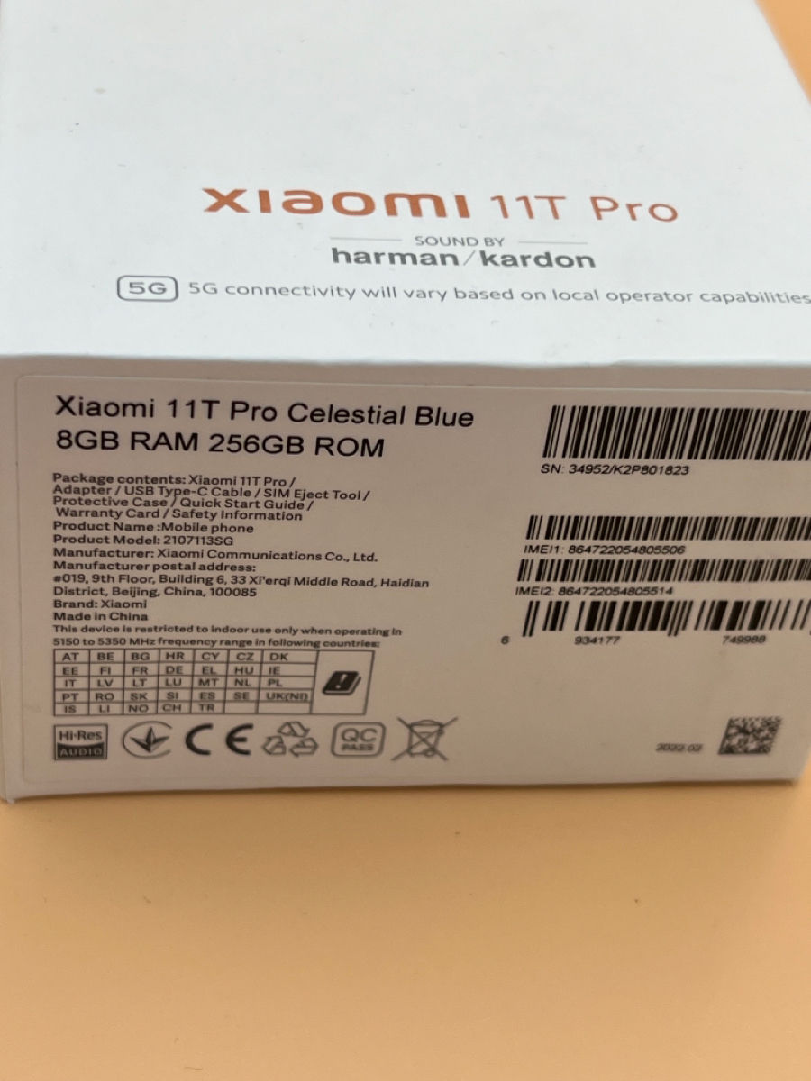 Xiaomi 11T Pro 8/256gb blue , новый  с гарантией 12 месяцев foto 0