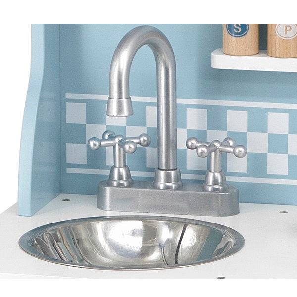 Bucătărie din lemn pentru copii cu accesorii (culoare albastru deschis)  Livrare la domiciliu! foto 3