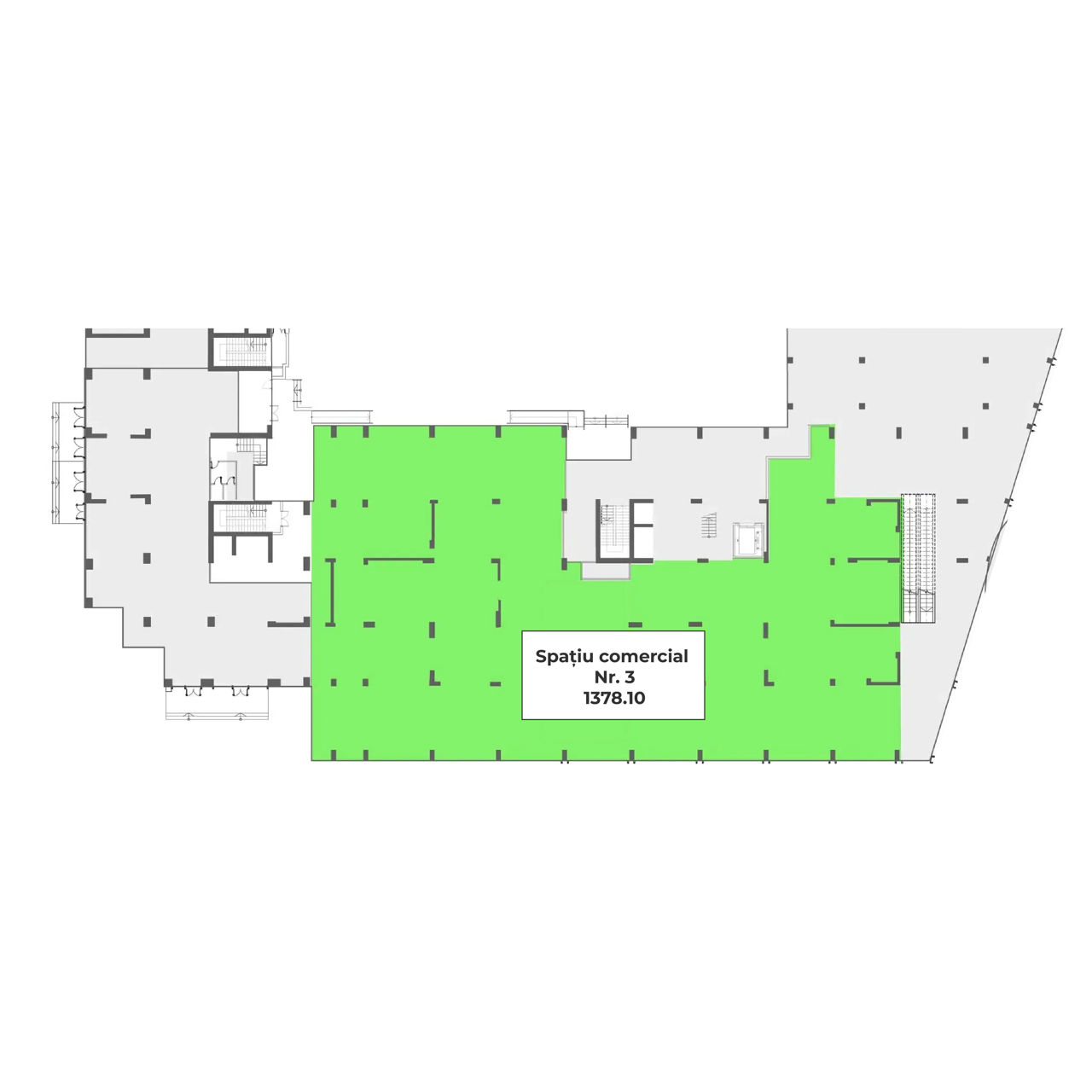 Unicul spațiu comercial în zonă. Prima linie: 1378,10 m2. Parter. NEWTON HOUSE Grădina Botanică foto 8