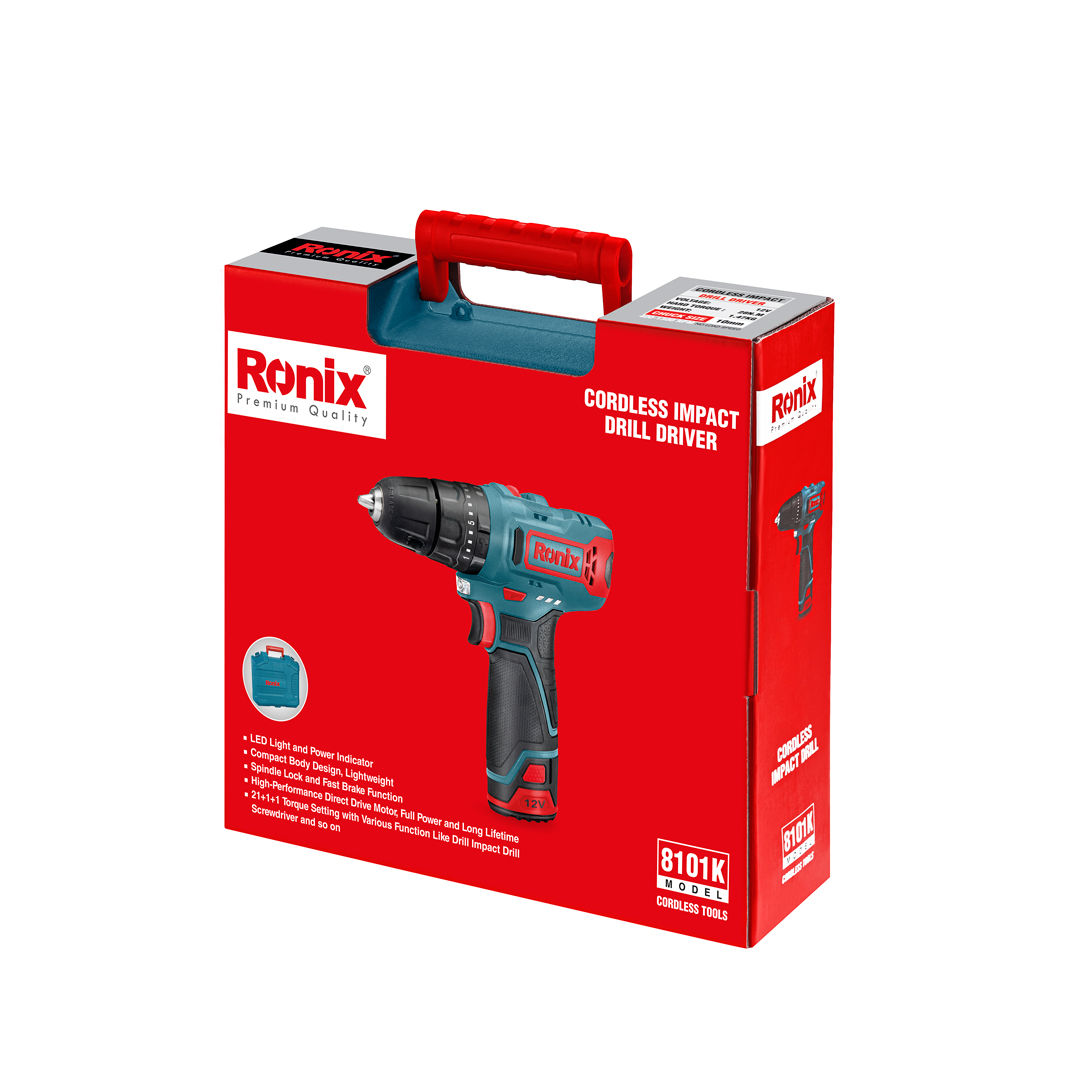 Шуруповёрт аккумуляторный RONIX 8101K 12В 2Ач (СУПЕР Цена ) Black Friday ! foto 1