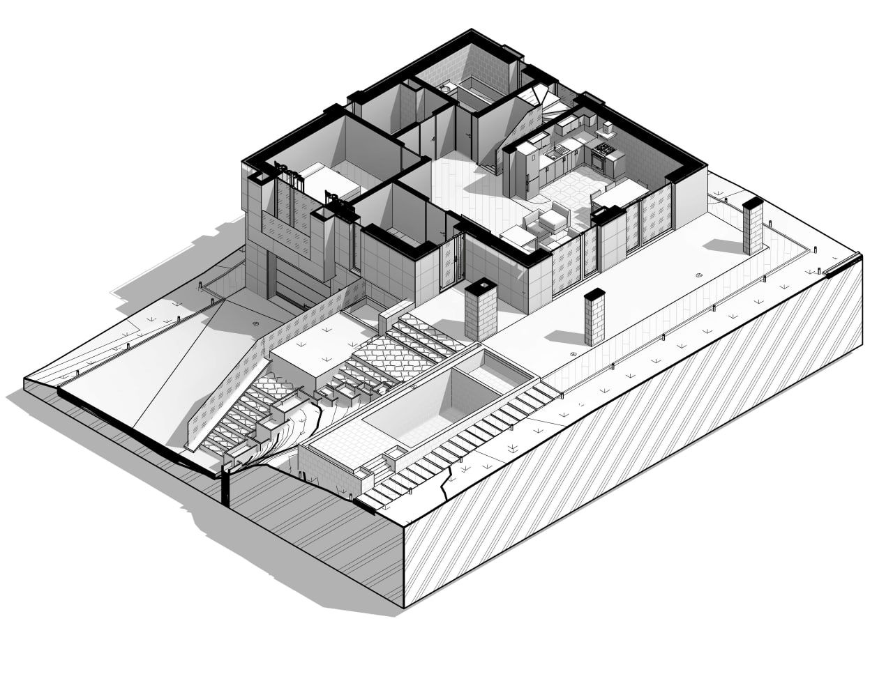 Casă de locuit individuală cu 3 niveluri/Subsol+Parter+Etaj/arhitectură/3D/inginer/renovare/proiecte foto 7