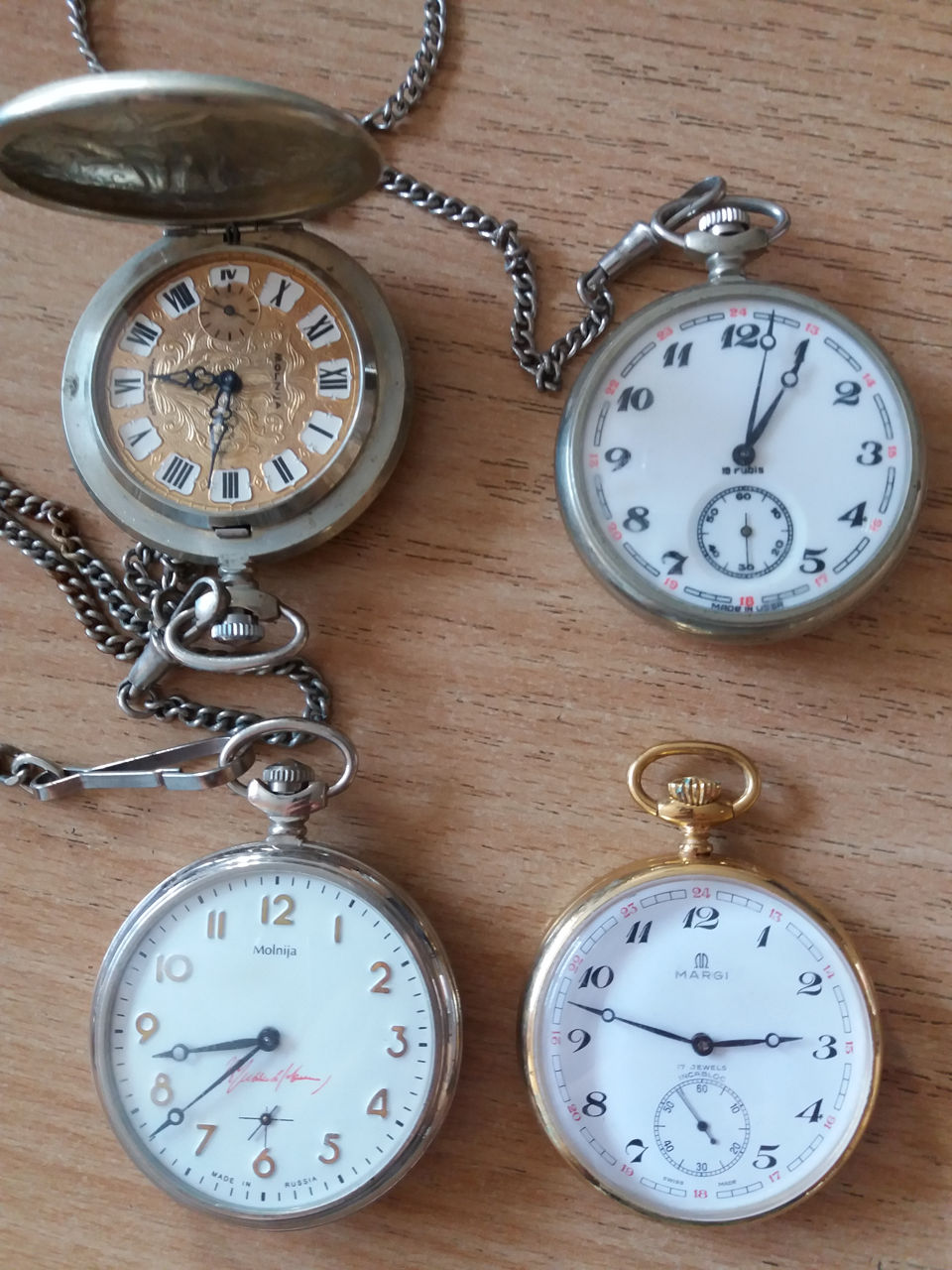Карманные Часы Molnija, made in ussr, 18 rubis, Margi 17 jewels swiss ...