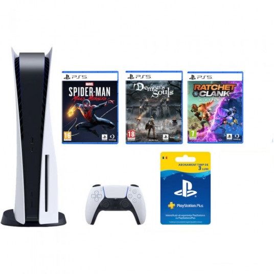 PlayStation 5 825GB + 3 игры + подписка PS plus 3 месяца