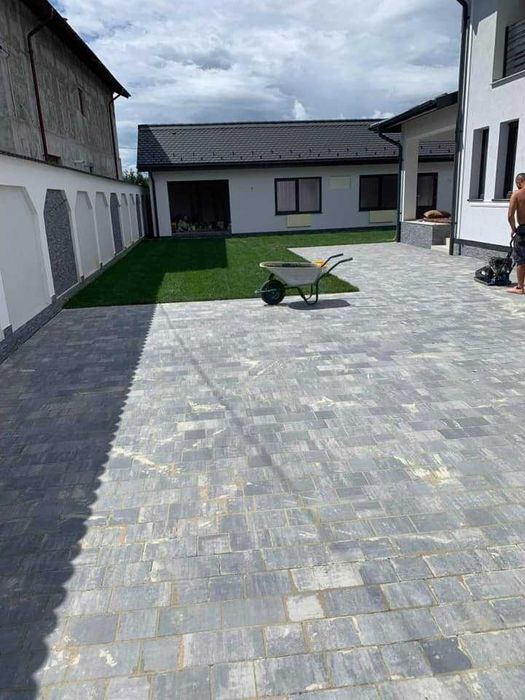Montaj pavaj si borduri, amenajari exterioare/установка тротуарная плитка и бордюров foto 12