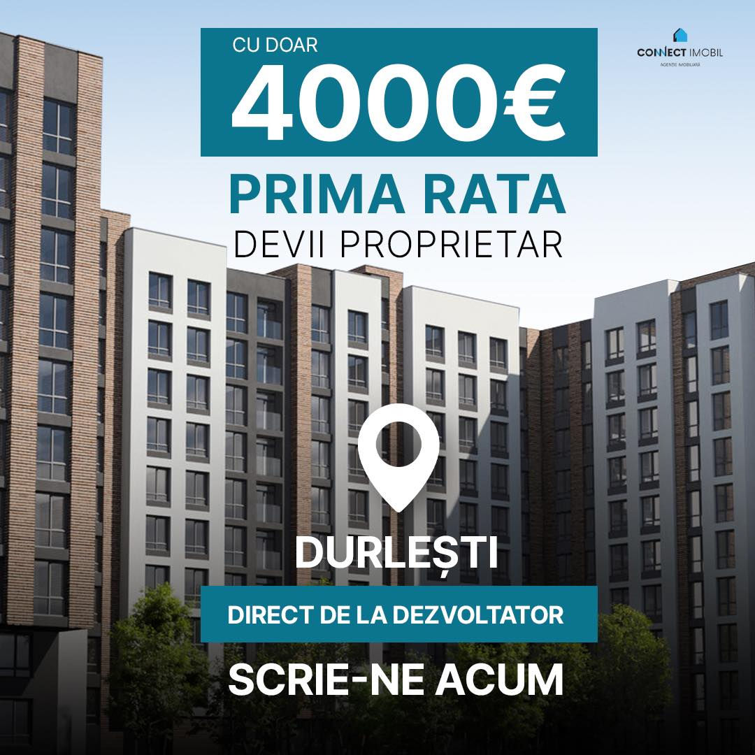 Apartament cu 2 camere, 38 m², Durlești, Chișinău foto 1