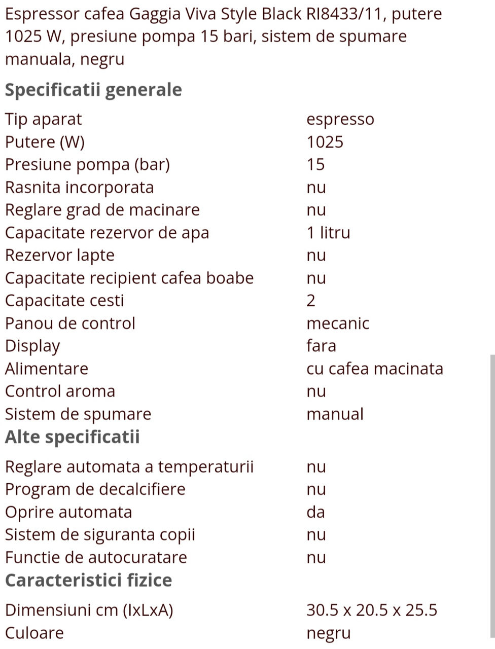 Aparat de cafea Gaggia (Philips Saeco) foto 2