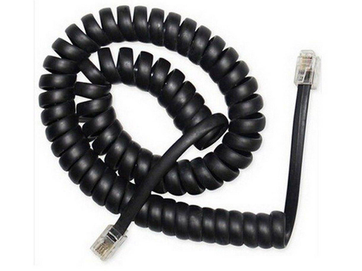 Câble Téléphonique Spiralé RJ10/4P4C – Longueur 2 M – Noir – Pour Combiné Téléphone Fixe – Qualité Supérieure - 2