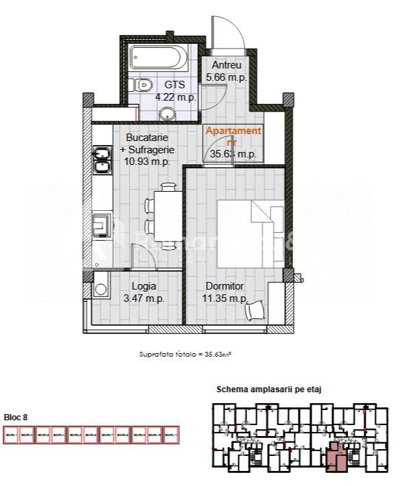 Apartament cu 1 cameră, Buiucani, Durlești, Chișinău mun.