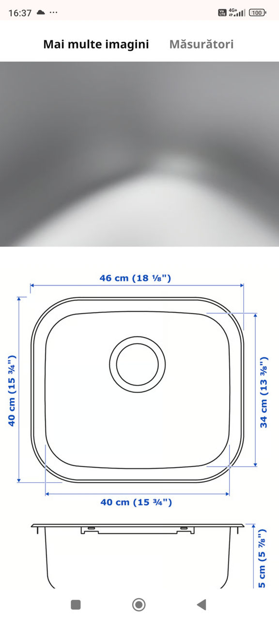 Chiuvete de bucătărie noi inox Ikea. foto 3