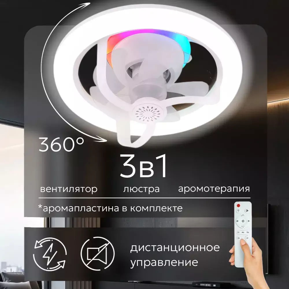 Lustră ventilator led  cu telecomandă  foto 3
