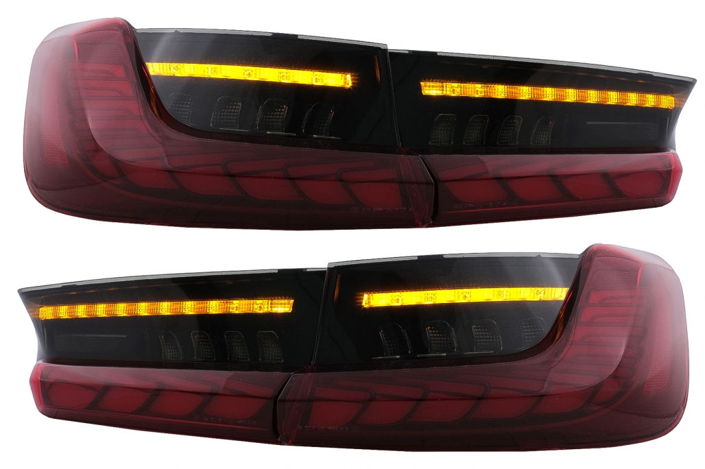 Stopuri LED compatibil cu BMW Seria 3 G20 G28 M3 G80 Sedan (2018-2022) Rosu Fumuriu cu Semnal Dinami foto 2