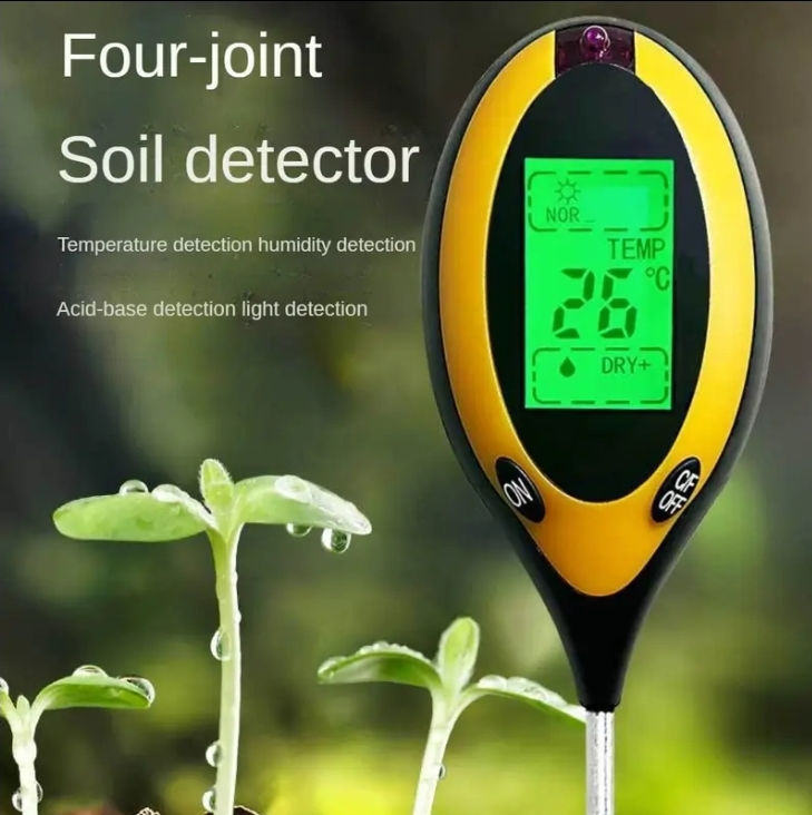 Ph tester pentru pământ, 4 în 1 umeditate, temperatura si intensitatea luminii foto 7