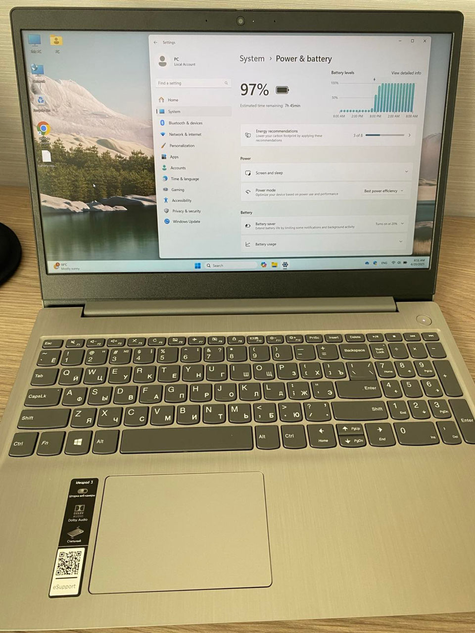 Lenovo IdeaPad 3 15ITL05 Laptop 15.6" - 256GB - Platinum Grey - Intel Core i3-1115G4 3.0GHz - 8GB foto 5