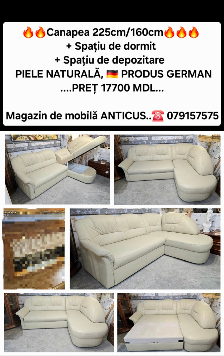 Mobila moale,fotolii-piele naturală.germania.уголоки кожаные - раскладывается!! foto 17