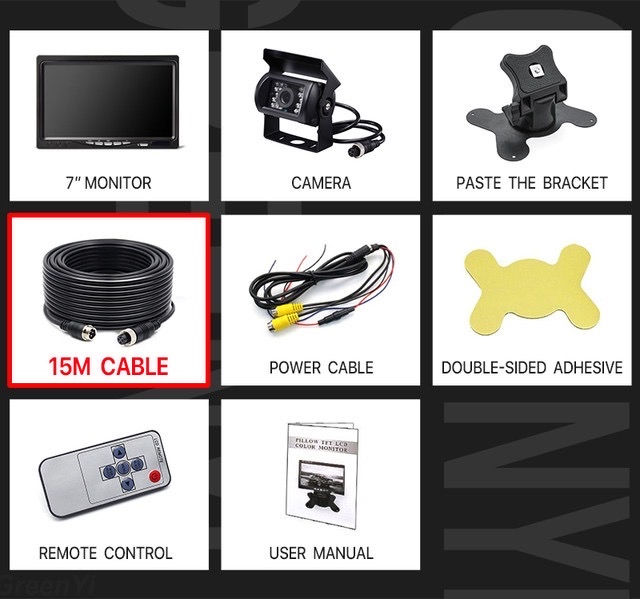 Camera auto cu monitor de 7 pentru camioane foto 4