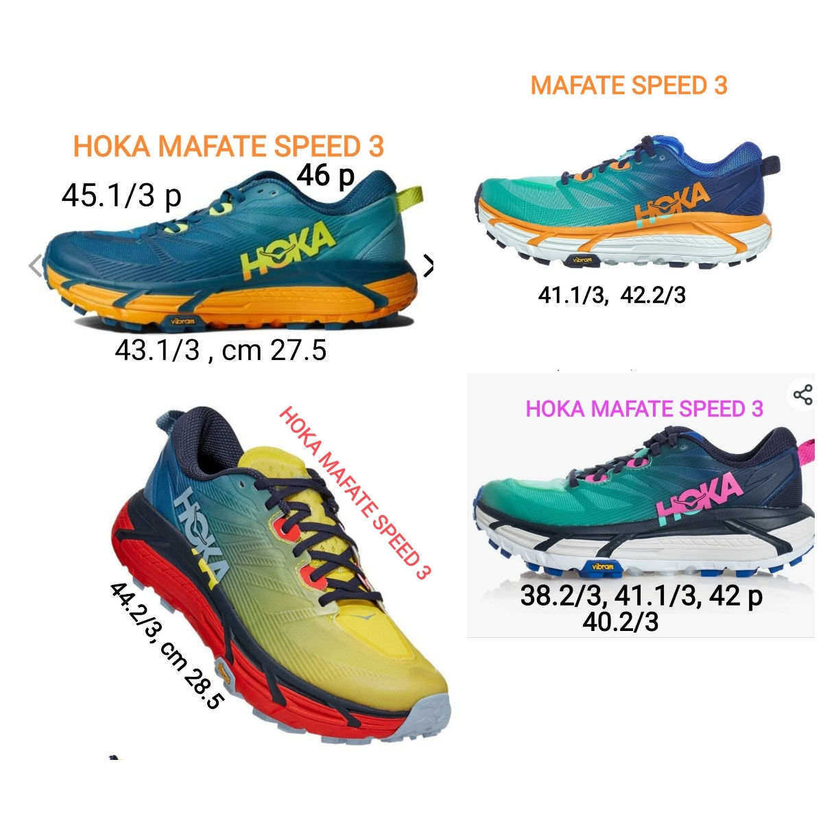 36-48 размер !трейловые кроссовки Hoka Speedgoat 4, 5, mid, Mafate speed 3, 4, Tecton X и другие foto 6