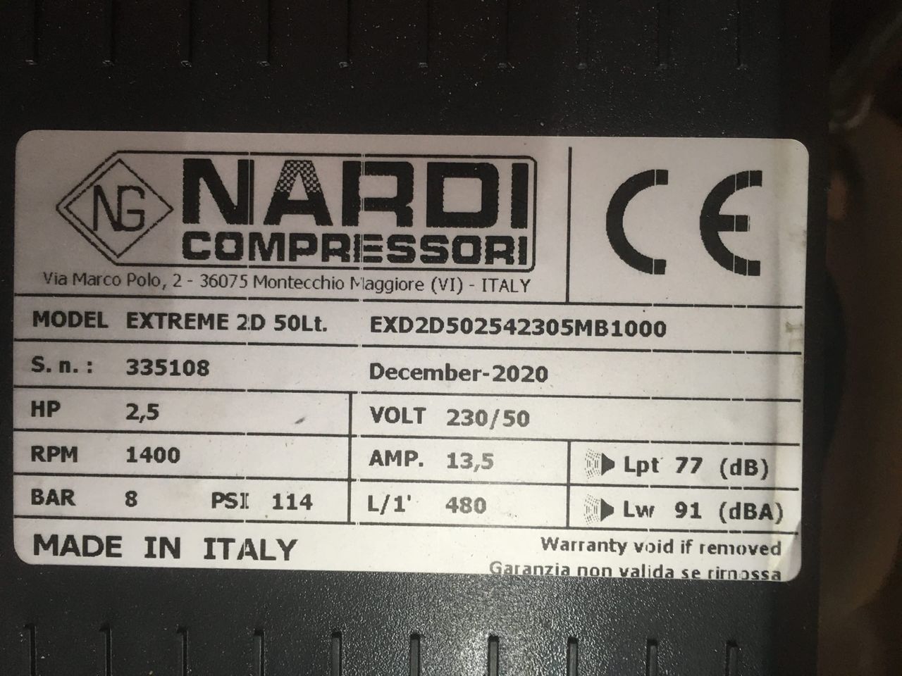 Compresor de aer Nardi Extreme 2D 50L 2,5 CV 230/50 4P foto 1