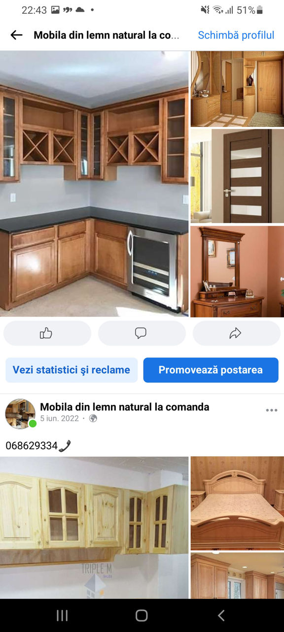 Mobila din lemn natural la comanda foto 3